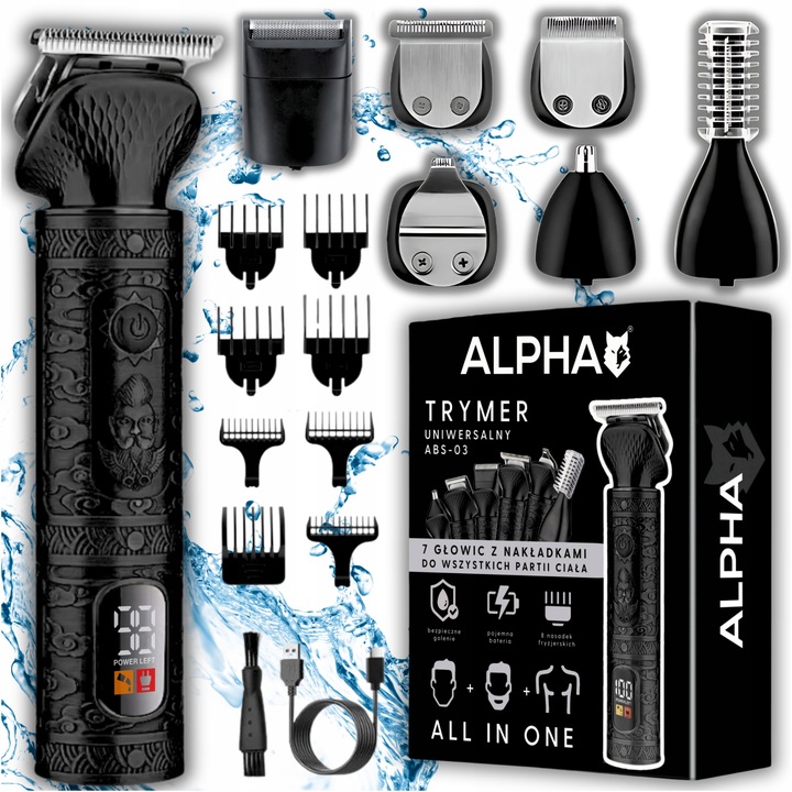 Maszynka Do Strzyżenia Włosów, Brody 7W1 - Golarka + Trymer Do Nosa
