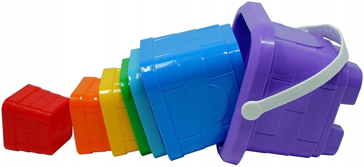 DUZA PIRAMIDKA 38 CM KUBECZKI WIADERKO DO PIASKU