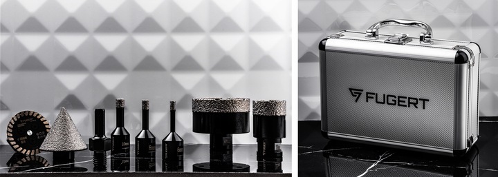 OTWORNICA DIAMENTOWA KORONKA DO GRESU PŁYTEK ZESTAW 6-68MM STOŻEK +