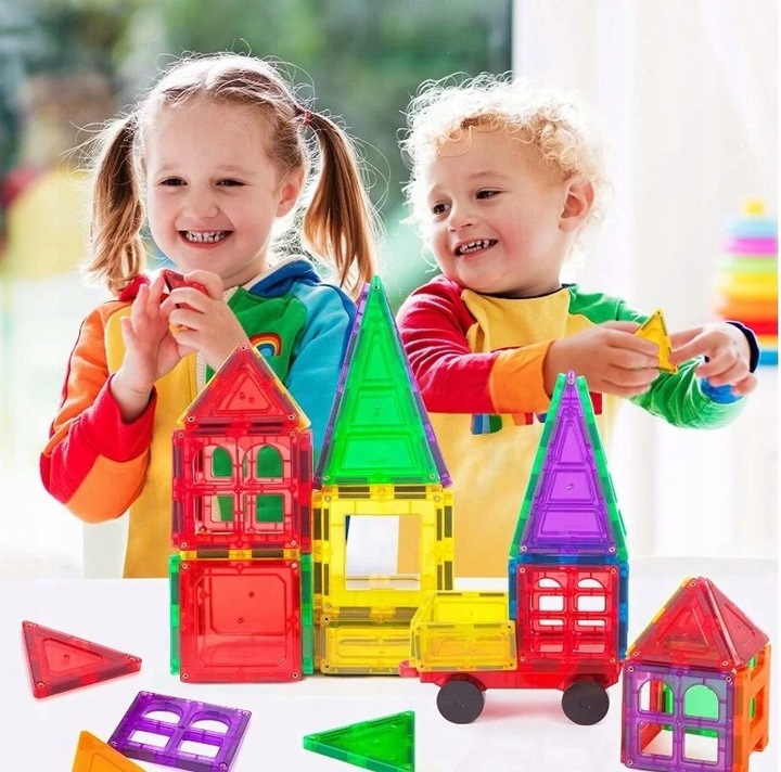 KLOCKI MAGNETYCZNE KONSTRUKCYJNE 3D DUŻE 45 elem.