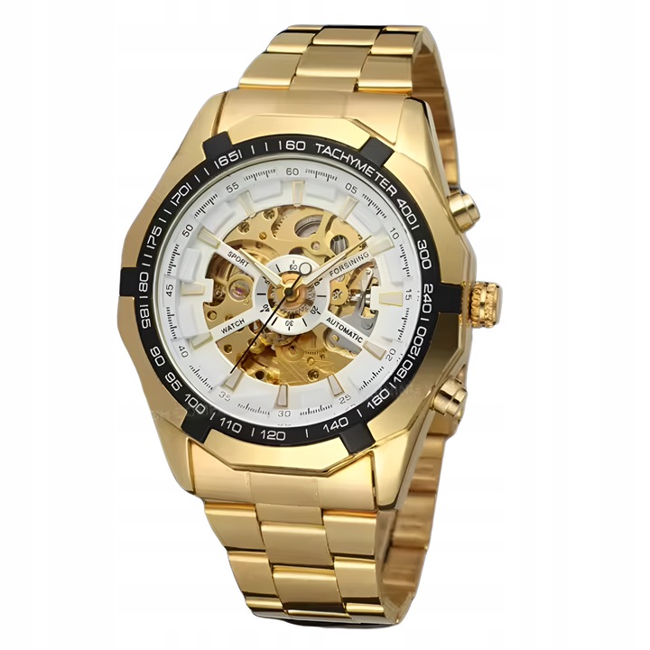 ZEGAREK MECHANICZNY MĘSKI AUTOMATYCZNY STALOWY LUKSUSOWY WINNER +