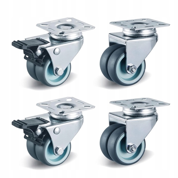 OBROTOWE KÓŁKA PRZEMYSŁOWE Z HAMULCEM DO DUŻYCH OBCIĄŻEŃ 400Kg 50mm