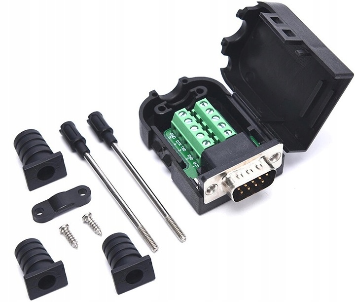 ADAPTER MĘSKI DB9 RS232 REDUKTOR KONWERTER NA KABEL D-SUB ROZBIERALNY