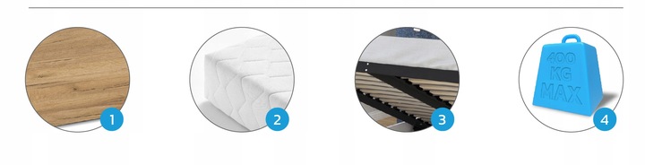 Łóżko 140x200 + materac podnoszone PANAMA PM