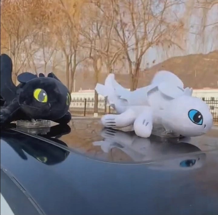 ZESTAW MASKOTEK 2X FURIA NOCNA I BIAŁA FURIA 30CM JAK WYTRESOWAĆ SMOKA SMOK