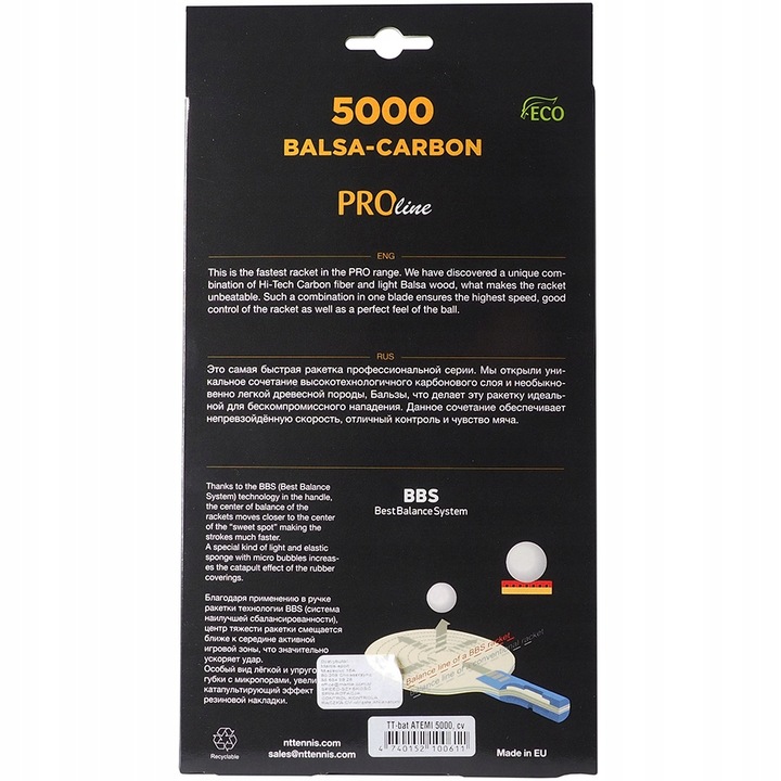 RAKIETA PALETKA TENIS PING-PONG ATEMI CONCAVE 5000