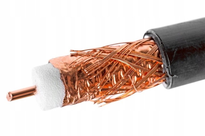 KABEL KONCENTRYCZNY ŻEL PRZEWÓD ANTENOWY CU ZIEMNY MIEDŹ CZARNY VAYOX 30M