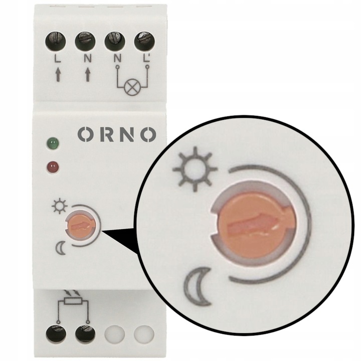 CZUJNIK ZMIERZCHU ZMIERZCHOWY Z SONDĄ ZEWNĘTRZNĄ IP65 3000W NA SZYNĘ