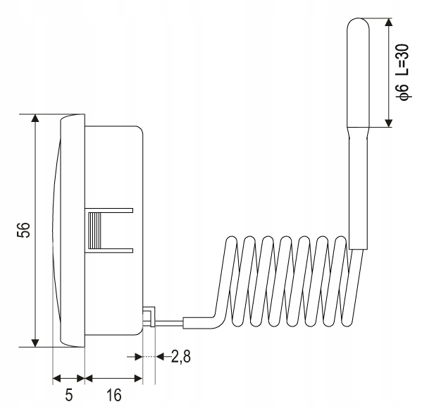 TERMOMETR ANALOGOWY TARCZOWY sonda 0...350C TPM04