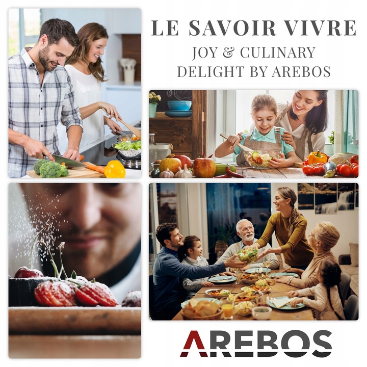 Arebos - Płyta gazowa | Szkło | Kuchenka 4 palnikowa