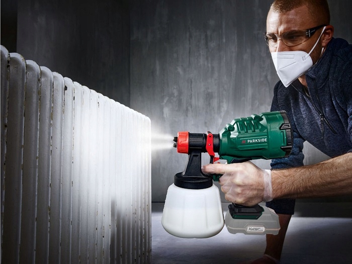 AKUMULATOROWY PISTOLET MALARSKI PARKSIDE PFSA B2 20V ZESTAW AGREGAT +