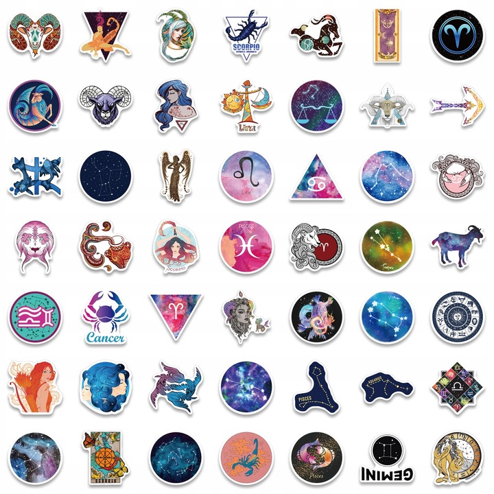 NAKLEJKI STICKERS BOMB MIX ZODIAK WLEPY 100 SZT