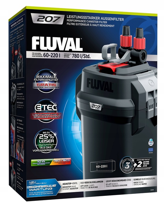 Fluval 207 Filtr zewnętrzny kubełkowy 780l/h