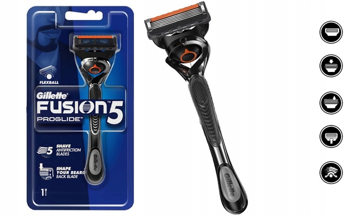 MASZYNKA DO GOLENIA GILLETTE FUSION 5 PROGLIDE FLEXBALL RĄCZKA + OSTRZE