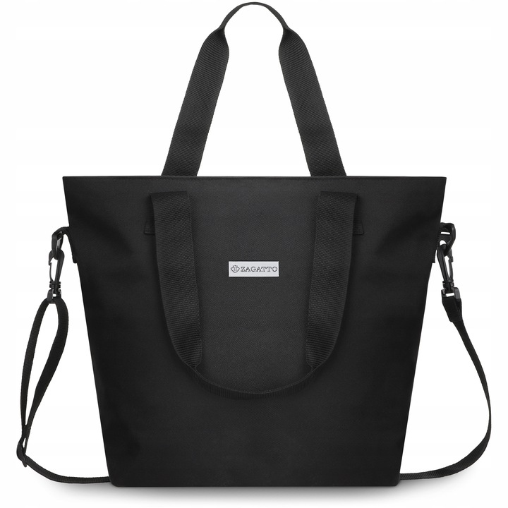 ZAGATTO Shopperka torebka damska duża torba czarna pojemna torebka shopper