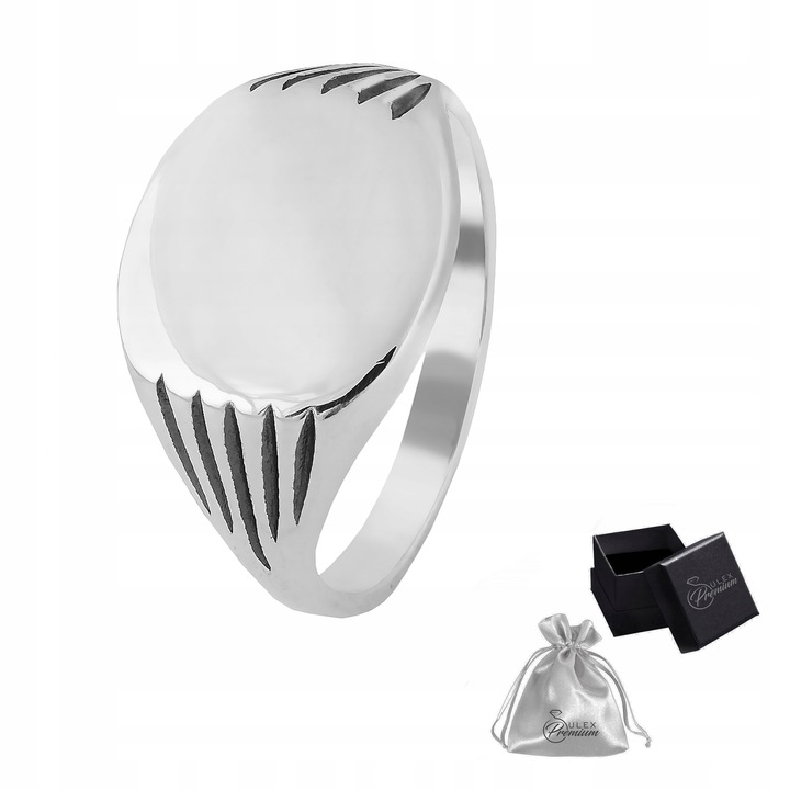 Sygnet srebrny pr. 925 Elegancki Pierścień Polerowany + Grawer | r. 22