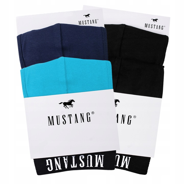 Mustang Bokserki Męskie 4 sztuki Zestaw Bawełna Logo Kolor Rozmiar L