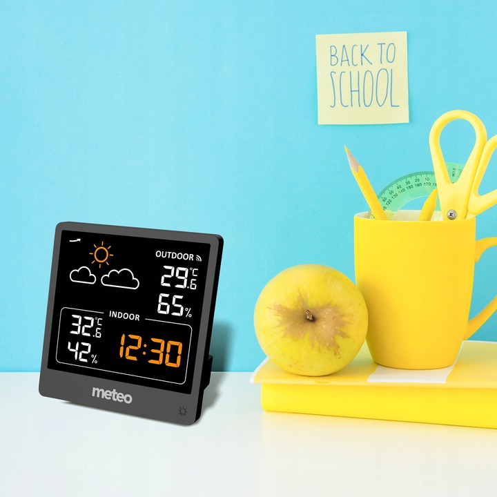 STACJA POGODOWA METEO SP200 Z POGODYNKA EKRAN LCD CZUJNIK