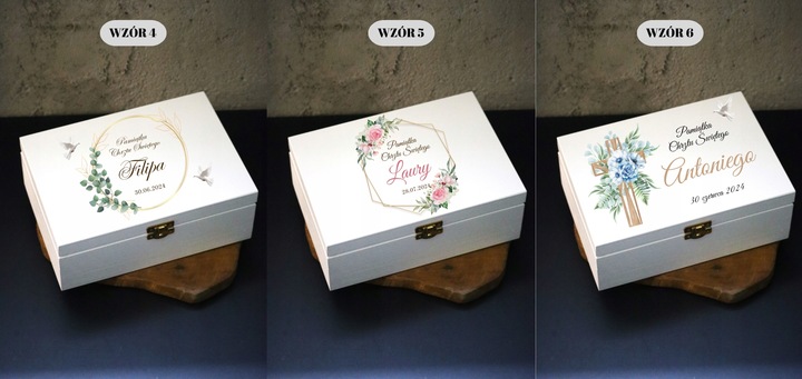 PREZENT NA CHRZEST ŚWIĘTY Pamiątka Chrztu Świętego BIAŁE PUDEŁKO Z BIBLIĄ