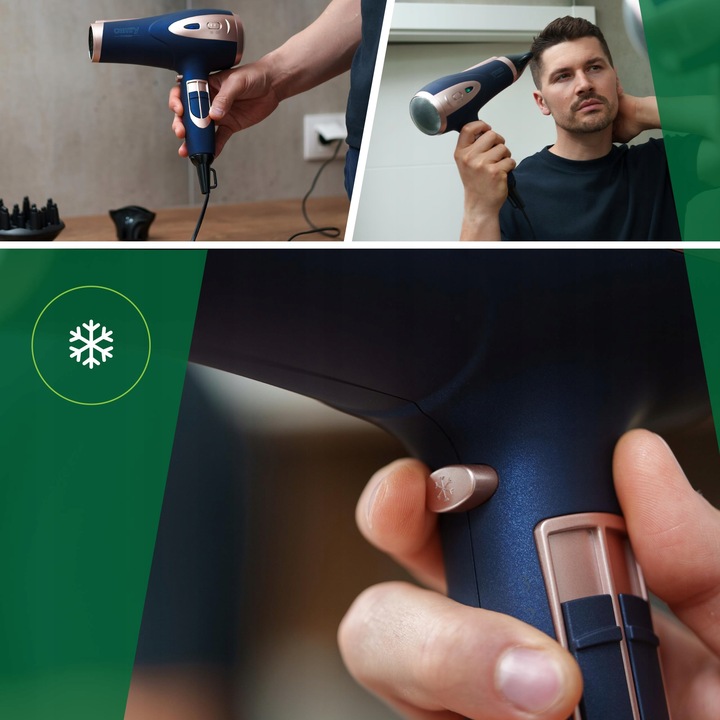 SUSZARKA DO WŁOSÓW Z JONIZACJĄ 2400W Zimny nawiew + Koncentrator i