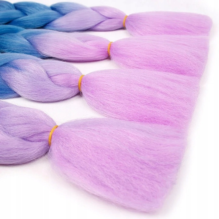 ZESTAW 6 SZTUK WŁOSY SYNTETYCZNE DO WARKOCZYKÓW KOLOROWE OMBRE