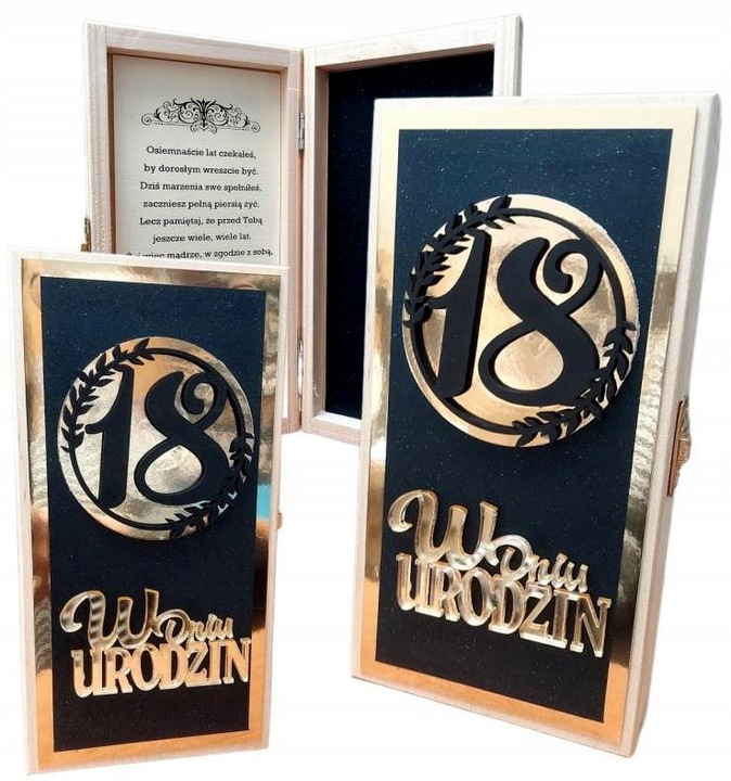 PUDEŁKO NA GOTÓWKĘ 18-te urodziny * PREZENT * hit OSIEMNASTKA
