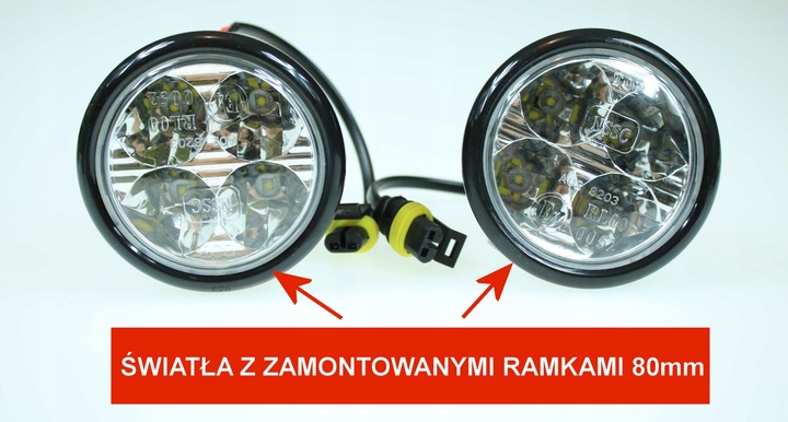 ŚWIATŁA DO JAZDY DZIENNEJ LED DZIENNE OKRĄGŁE DRL 510 HP AMIO 12V / 24V +GR