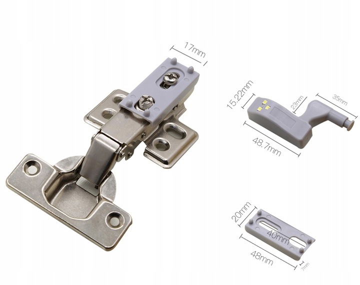 Zestaw 10x Lampka do szafki ZAWIAS DRZWI 3x LED NW