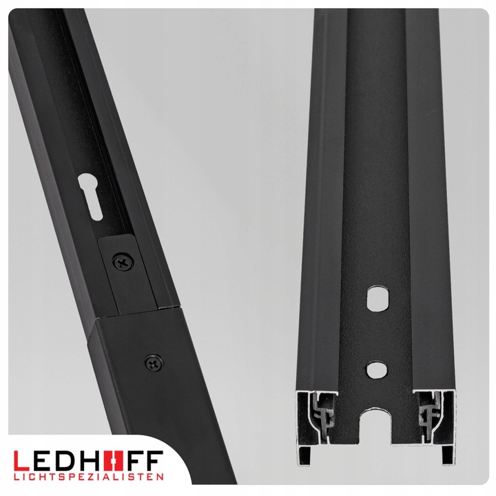 Szyna oświetleniowa LED szynoprzewód 1m czarna LISTWA z miejscem na