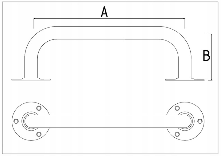 Uchwyt prosty 40 cm dla niepełnosprawnych Produkt Polski Certyfikat