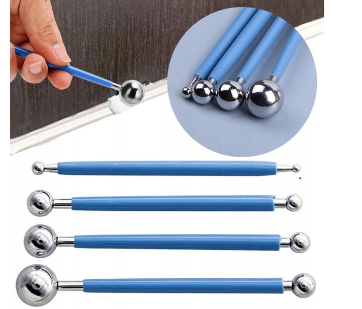 Zestaw 4 Patyczki do Silikonowania Kulki Do Fugowania Pałeczki Do