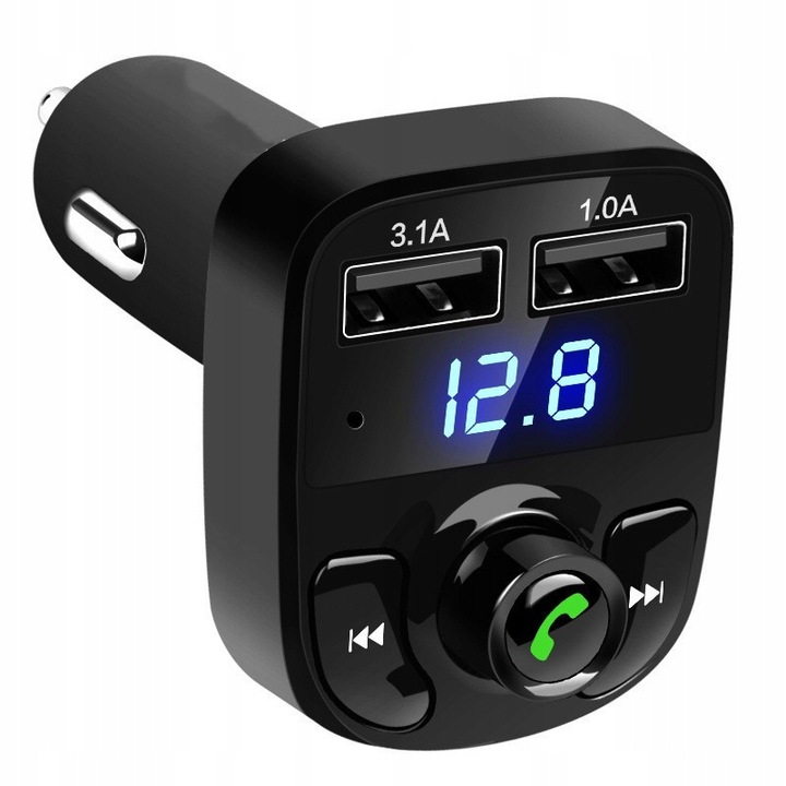 TRANSMITER BLUETOOTH FM MP3 SD ŁADOWARKA 2xUSB