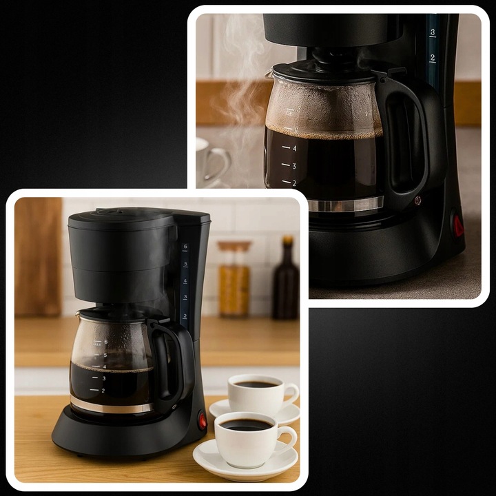 EKSPRES DO KAWY HERBATY KUCHENNY PRZELEWOWY 600ML BLOKADA KAPANIA 600W