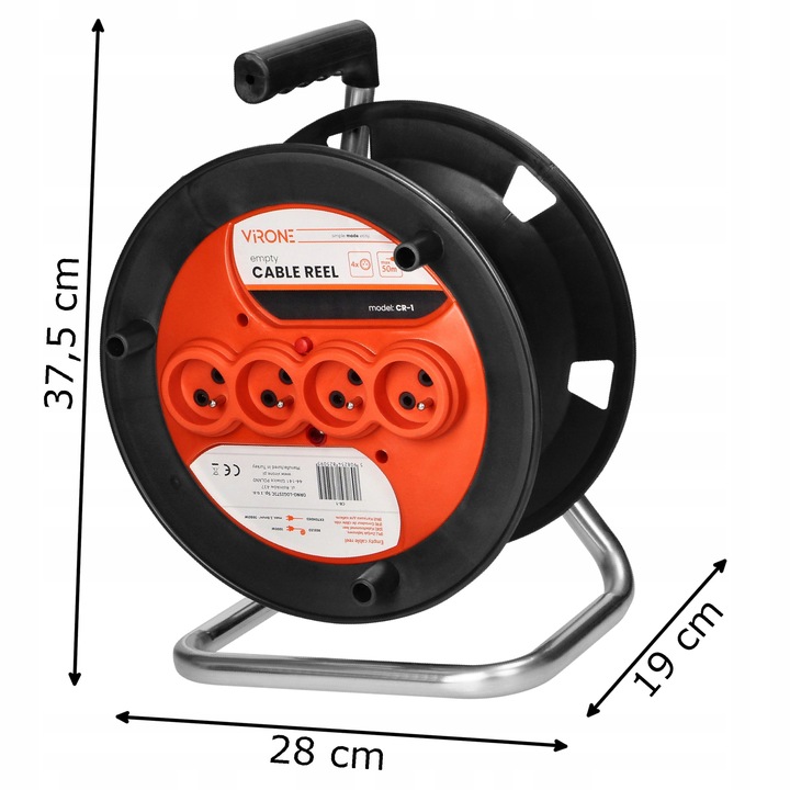 BĘBEN PUSTY ZWIJAK NAWIJAK KABLA PRZEWODU PRZEDŁUŻACZA DO 50M 4x
