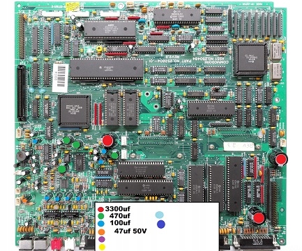 AMIGA CDTV ZESTAW KONDENSATORÓW + mapa lutowań