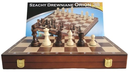 Szachy drewniane Orion 38 wersja intarsja, warto