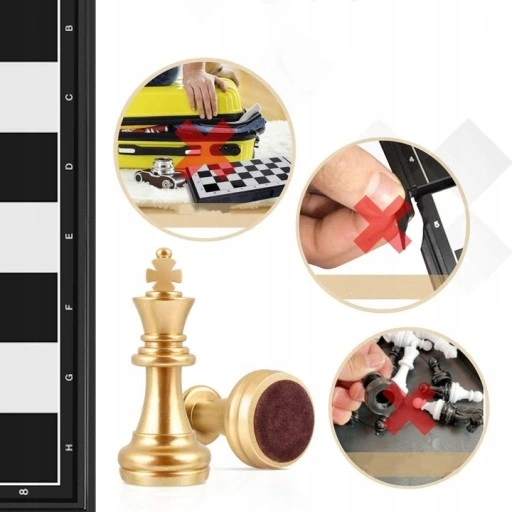 SZACHY KLASYCZNE 25X25 GRA SKŁADANE SZACHOWNICA PREZENT