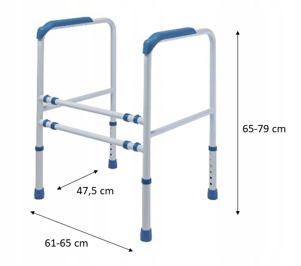 Rama ASEKURACYJNA do sedesu STABILNA poręcz do WC na 4 nogach WOLNOSTOJĄCA