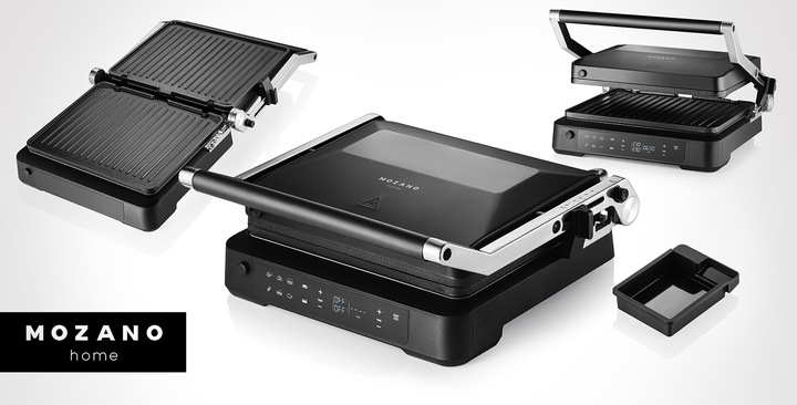 GRILL ELEKTRYCZNY OPIEKACZ ROZKŁADANY 6 PROGRAMÓW 2 TERMOSTATY 2000W