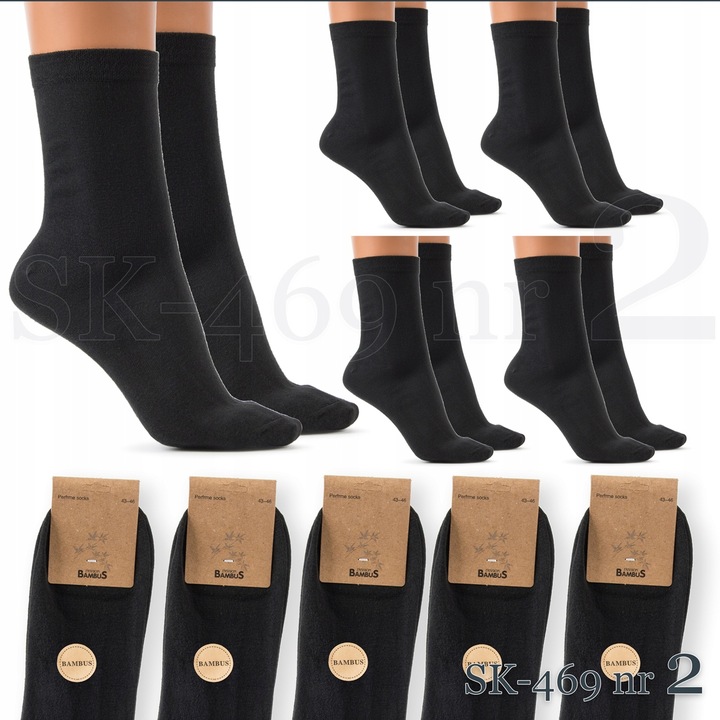 SKARPETY BAMBUSOWE męskie Czarne Antybakteryjne SKARPETKI PREMIUM