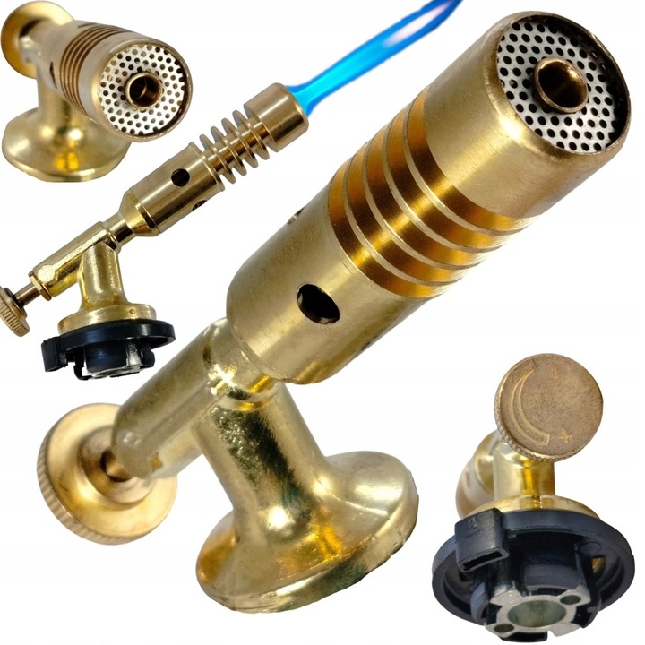 ZESTAW PALNIK MOSIĘŻNY+ŻELIWNY+4x GAZ TIROSS +10szt