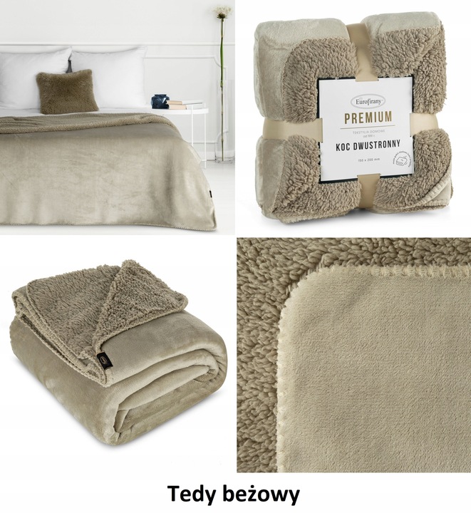Koc Dwustronny 170x210 Polar Bukla Eurofirany Sherpa Baranek Na Prezent