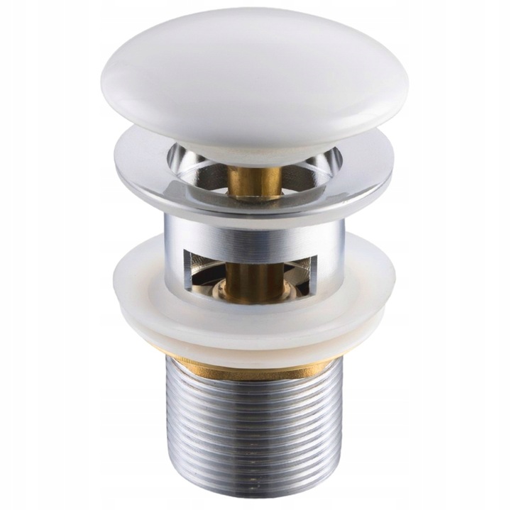 KOREK DO UMYWALKI CERAMICZNY Biały umywalkowy z przelewem