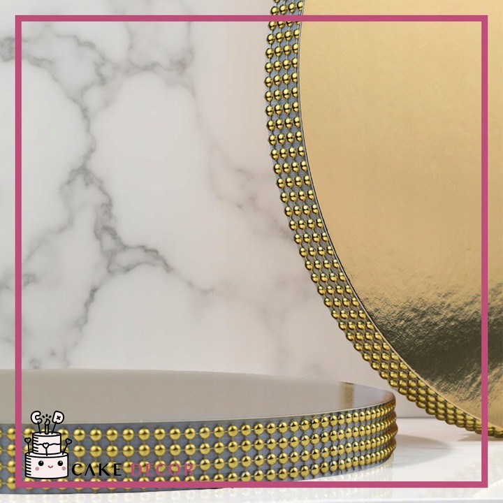 Podkład pod tort STYRODUR ZŁOTY 30 cm CEKINOWY BOK Gruby CakeDecor