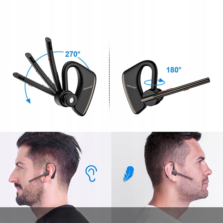 Słuchawka Bluetooth 5.2 dla Kierowcy Feegar BOND SE 24h CVC DSP do Telefonu