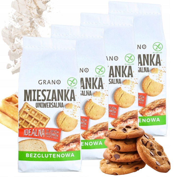 4x Bezglutenowa mieszanka uniwersalna 1kg Grano Podstawa udanych wypieków