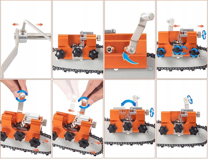 OSTRZAŁKA ŁAŃCUCHÓW PIŁY SPALINOWEJ PILARKI RĘCZNA + 4 OSTRZA OSEŁKI