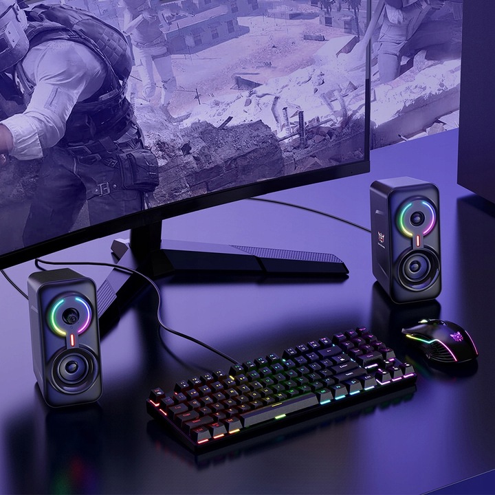 ONIKUMA L6 GŁOŚNIKI GAMINGOWE RGB BLUETOOTH 5.0 USB AUX DO KOMPUTERA GRANIA