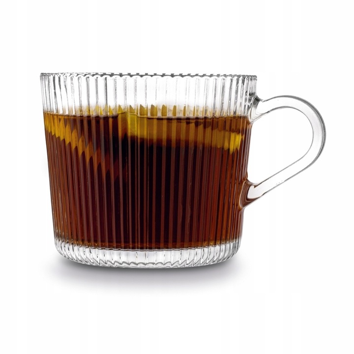 Zestaw SZKLANKI DO KAWY napojów SZKLANY KUBEK do herbaty Z UCHEM 6x400ml