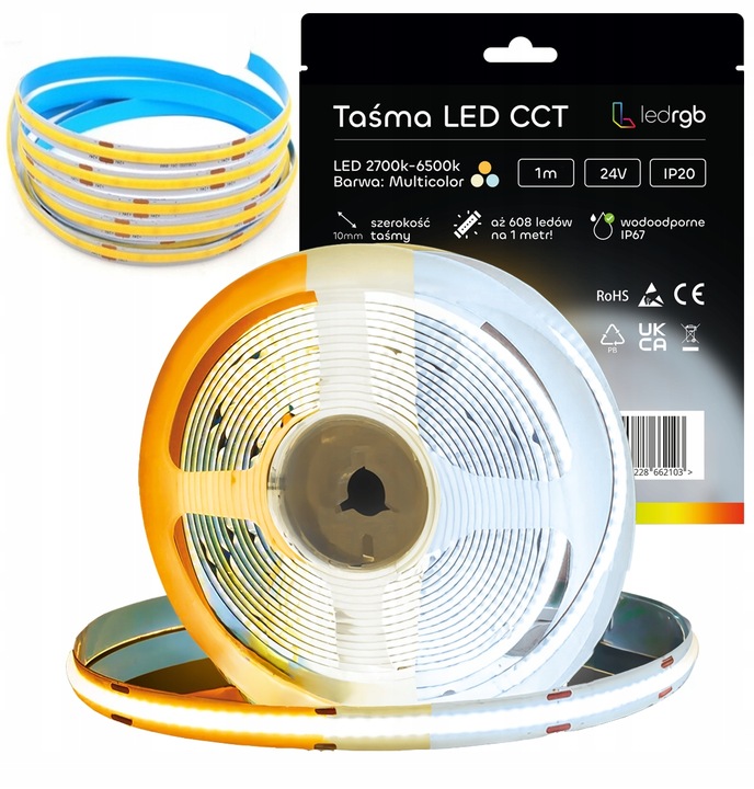 Taśma LED Neon COB 24V 1m 608/m CCT 2700-6500K BIAŁA CIEPŁA NEUTRALNA